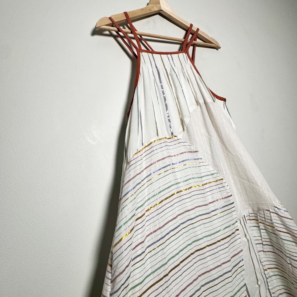 Anthropologie Akemi + Kin Sleeveless Asymmetrical Lined Cotton Maxi Dress Sz XS - Picture 4 of 12